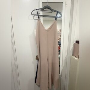 Elegant Beige Sleeveless Dress